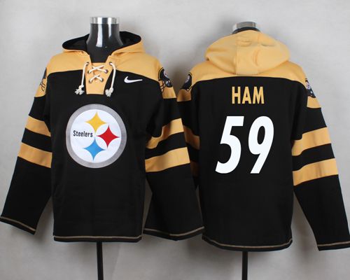 Nike Steelers #59 Jack Ham Black Player Pullover NFL Hoodie